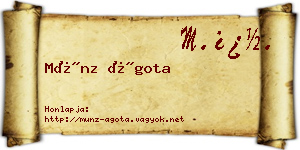 Münz Ágota névjegykártya
