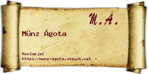 Münz Ágota névjegykártya